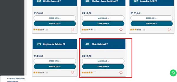 481 DDA BOLETOS PF UP CONSULTAS