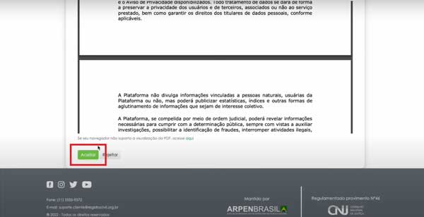 ACEITAR OS TERMOS DE USO ATIVAR O USUARIO DO IDRC