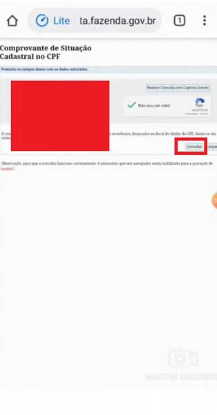 BOTAO CONSULTAR CPF GOVERNO FEDERAL