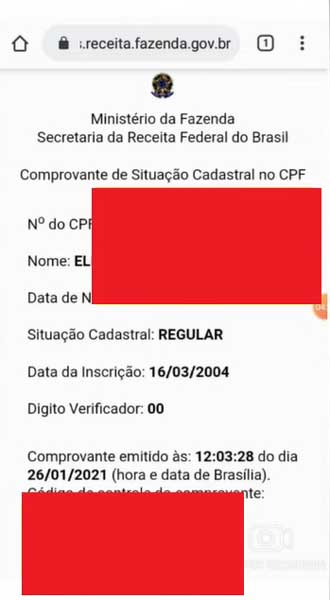 COMPROVANTE DE SITUACAO CADASTRAL NO CPF GOVERNO FEDERAL