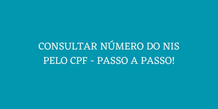 CONSULTAR NUMERO DO NIS PELO CPF PASSO A PASSO
