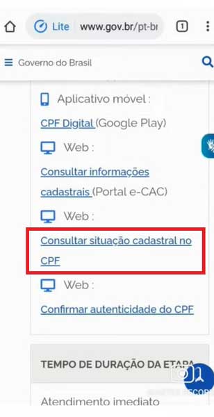 CONSULTAR SITUACAO CADASTRAL DO CPF GOVERNO FEDERAL