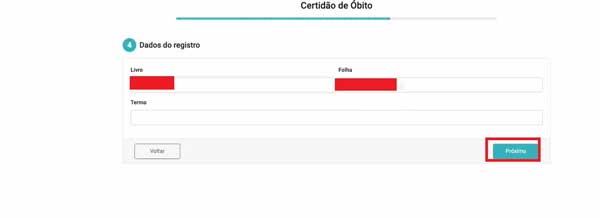 DADOS DO REGISTRO CERTIDAO DE OBITO