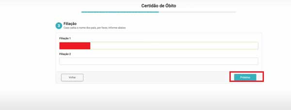 FILIACAO DO FALECIDO CERTIDAO DE OBITO