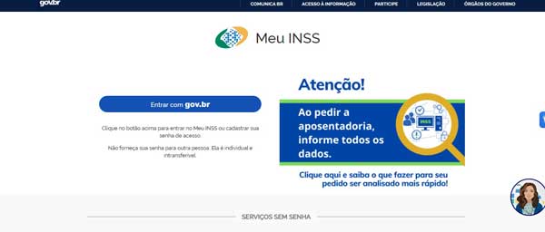 PAGINA INICAL MEU INSS