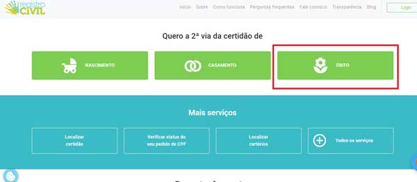 TIPO DE CERTIDAO DE OBITO REGISTRO CIVIL