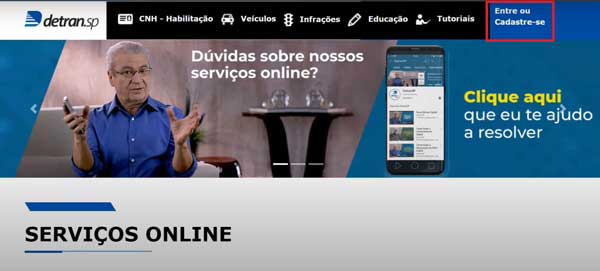 ENTRE OU CADASTRE DETRAN SP