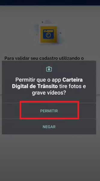 PERMITIR VALIDAR UTILIZANDO O CELULAR CNH CDT