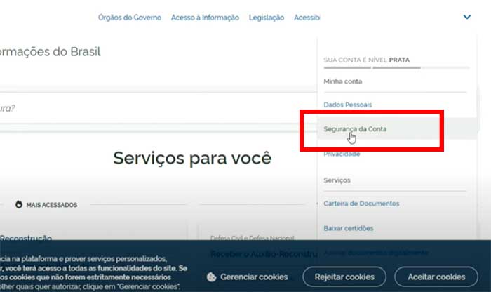elevar nivel seguranca da conta gov br ouro
