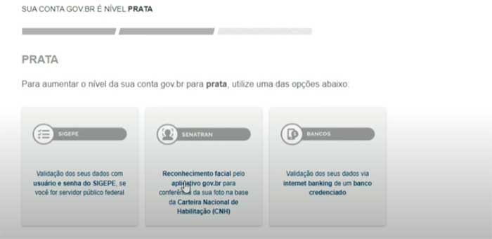 requisitos nivel prata aumentar conta gov br